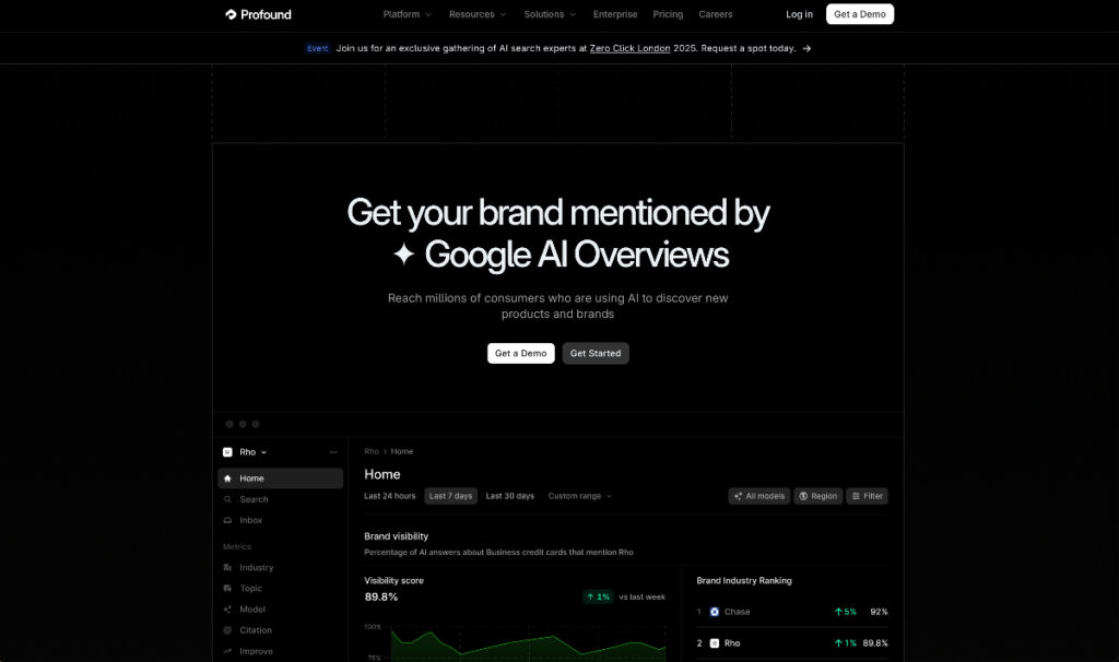 GEO分析ツール"Profound"