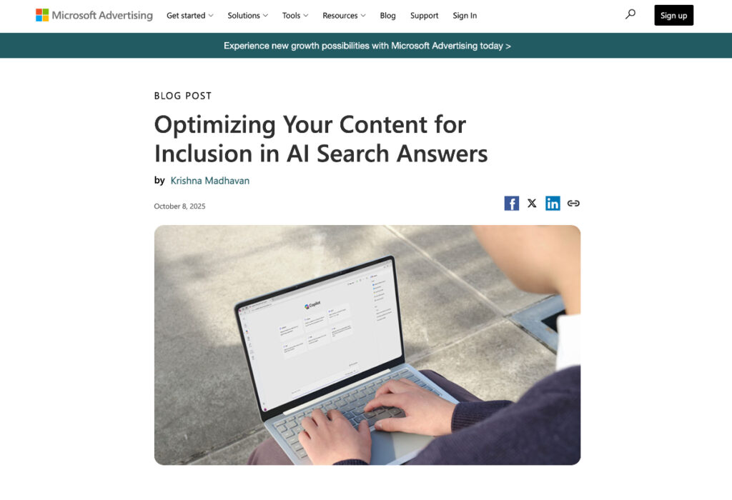 Microsoft公式のAI検索向けガイダンス