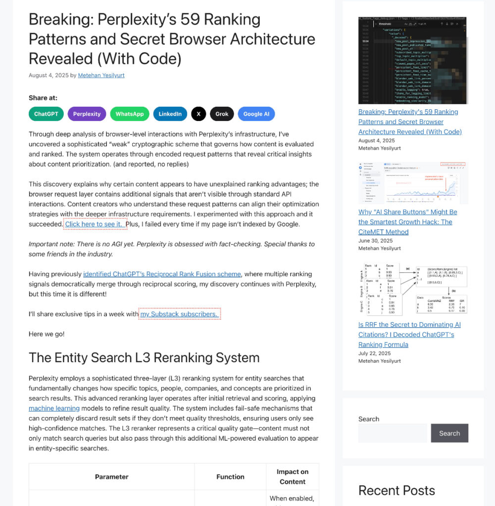 Perplexityの59のランキング要素が明らかになった