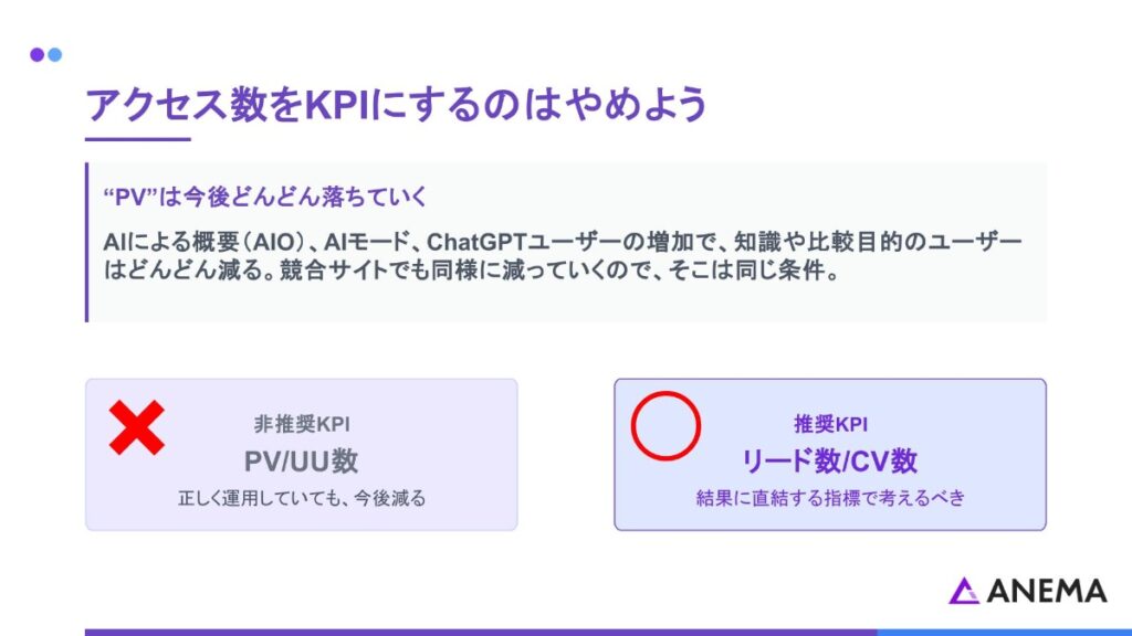 アクセス数をKPIにするのはやめよう