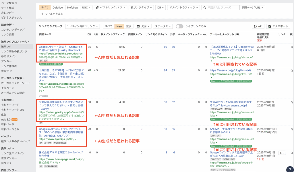 AI記事に引用されている被リンクの例